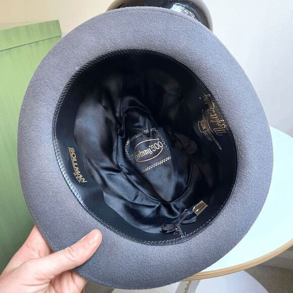 Vintage 1940s - 1950s Bollman USA Botany 500 Light Grey 100% Wool Fedora - Picture 6 of 12